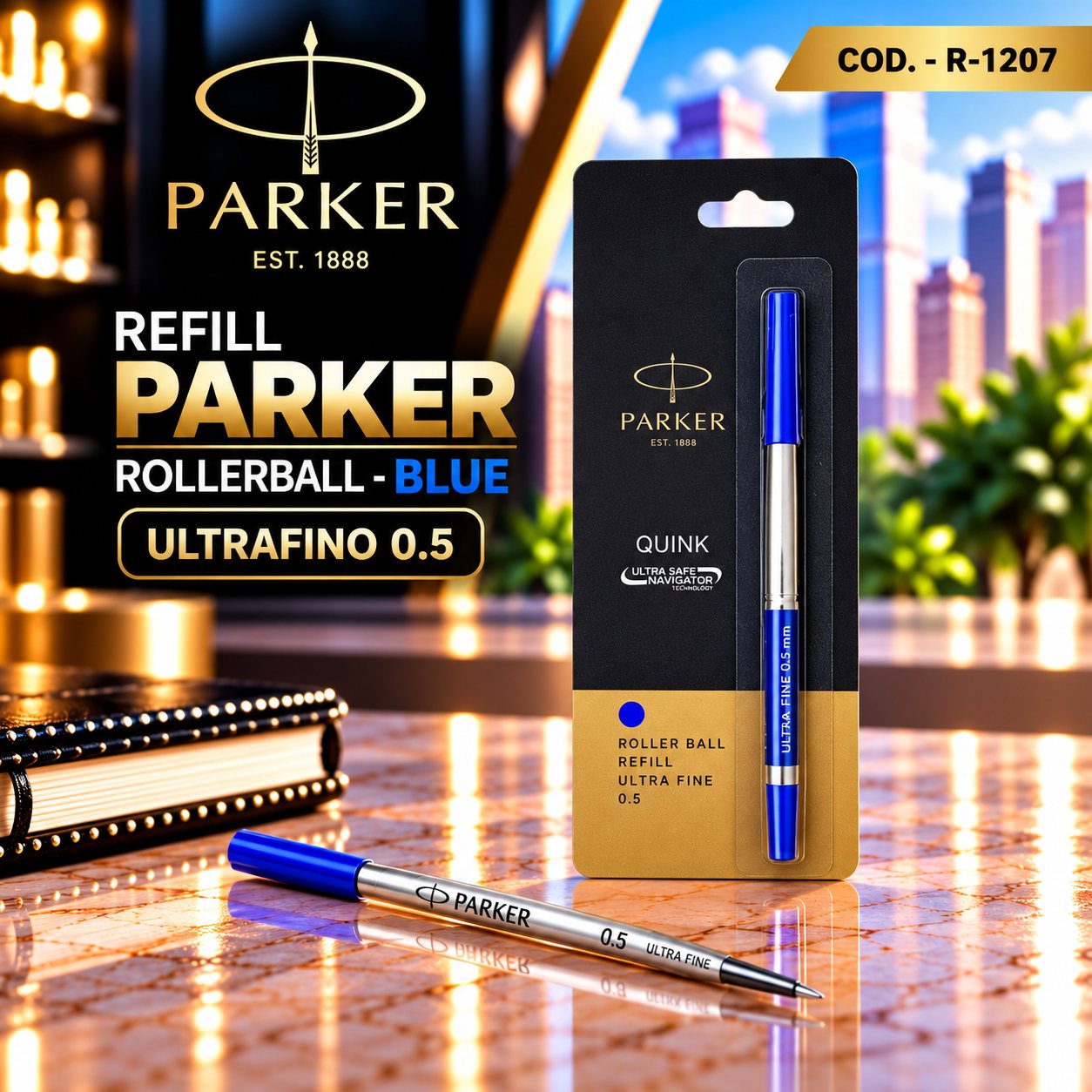 Refil Parker RollerBall UltraFino Blue  UF 0.5