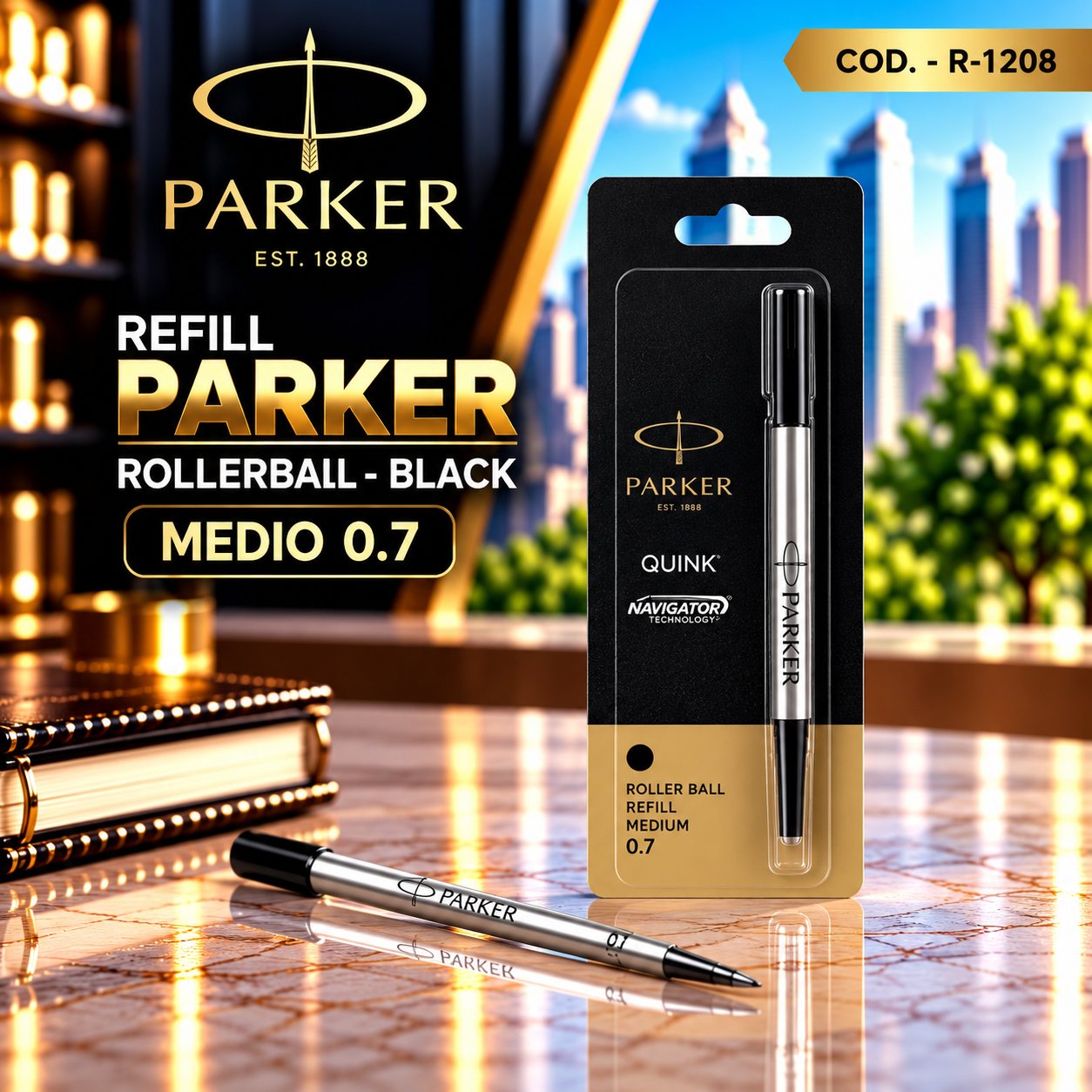 Refil Parker RollerBall Black M 0.7