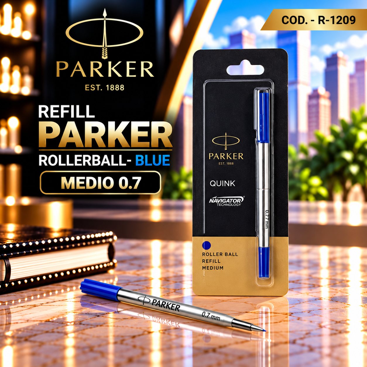 Refil Parker RollerBall Blue M 0.7