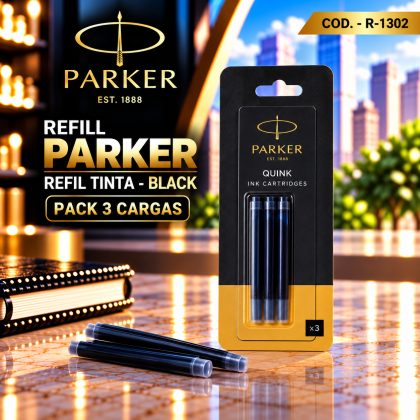Refil Parker Tinta Black Pack 3